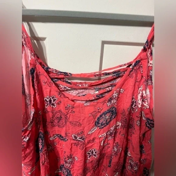 Torrid 1 size 14 16 coral tank top adj straps flowy strappy back floral - Picture 5 of 6